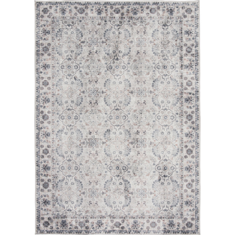 Tapis crème / gris Waban, Rectangle 7 pi 10 po x 9 pi 6 po