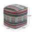 Pouf carré à imprimé péruvien fabriqué à la main Inca, blanc, rose, multicolore