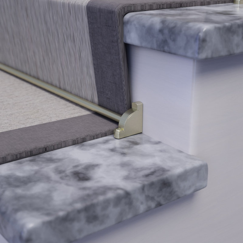 Ensemble de tiges de tapis rondes 39,5 po, Nickel satiné brossé