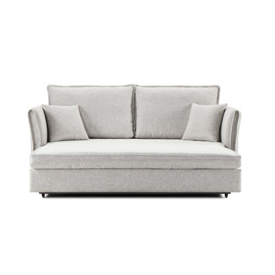 Sophisticated Gray Chenille Sectional With Sleeper And Practical Storage Modern Spacious Areas