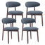 Modern Solid Wood Dining Chair, Upholstered Seat, Curved Ergonomic Backrest, Sturdy Frame Side Chair