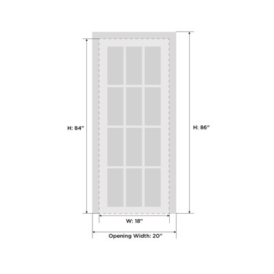 Porte française unie à l'intérieur | Lucia 1533 avec verre transparent | Poignée simple à panneau régulier | Portes de salle de bain robustes