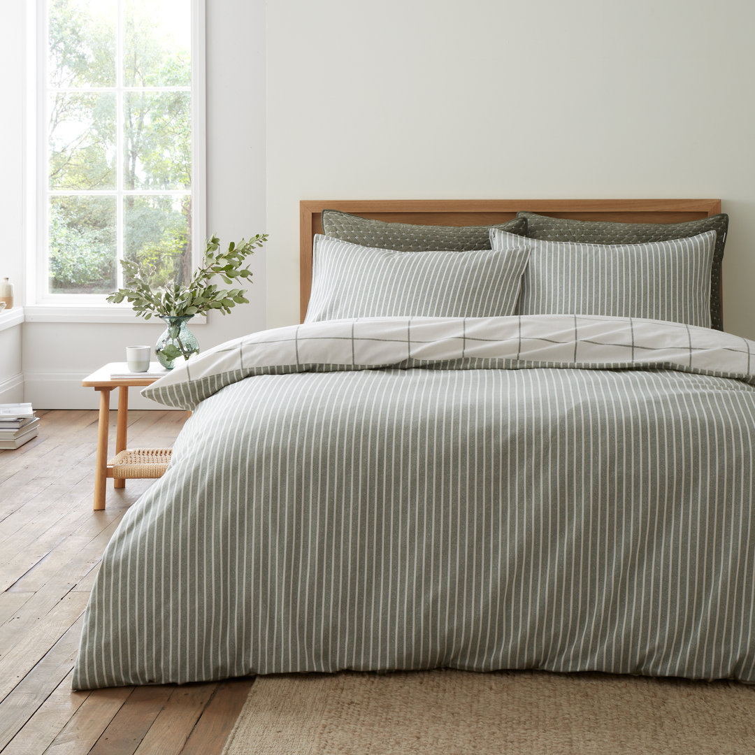 Brushed Regal Check Cotton Reversible Duvet Cover Set