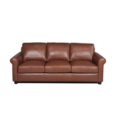 Cataldo 86"" Leather Match Rolled Arm Sofa -  Birch Lane™, 2097ADBAFFBF401FB52717091254A37A
