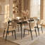 Chaise de salle à manger en cuir avec dossier incurvé à dossier en cascade et pieds en fer thermolaqué Collection Cedarburg-124128181-106852440