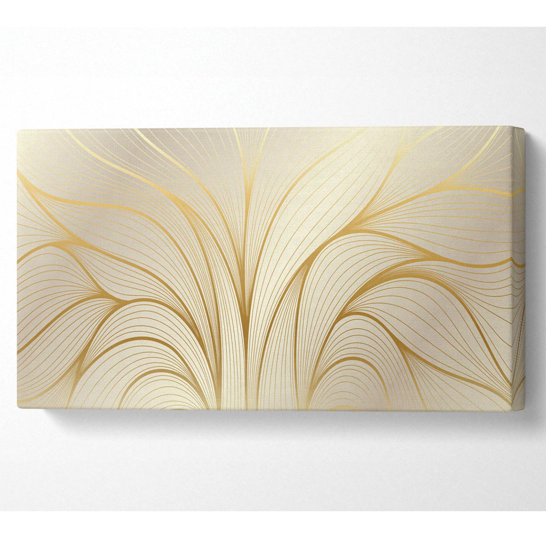 Leinwandbild Gold Leaf Lines Wide