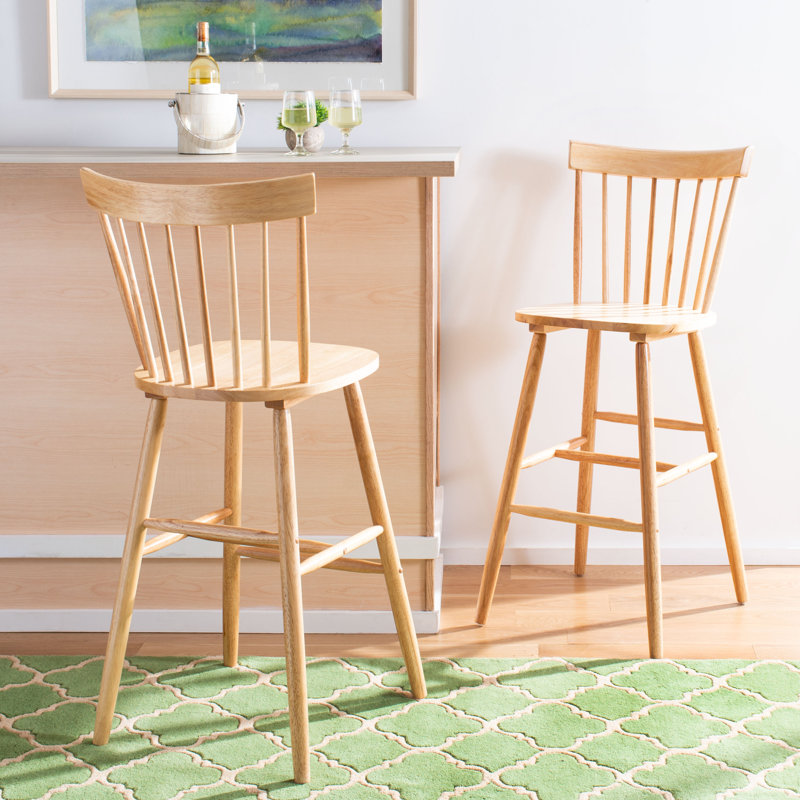 Solid Wood Counter Stool, Beige, Bar Stool (73.7cm Seat Height)