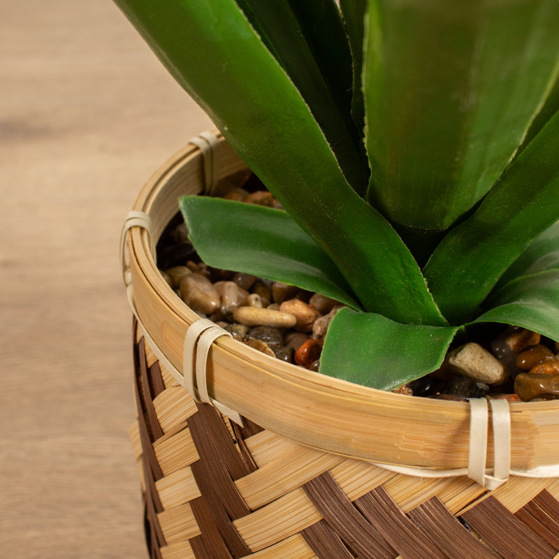 55cm Faux Spikey Plant Bamboo Basket