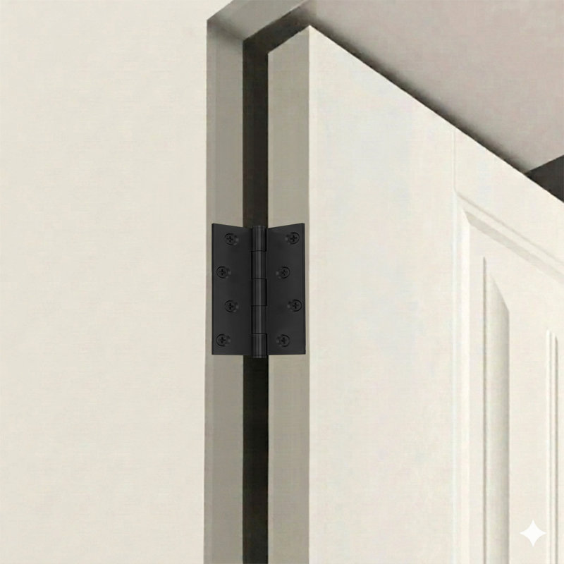 Deltana DSB419-RZ DSB419-RZ 4.0" x SQR Solid Brass Hinge Pair Matte Black, Matte Black