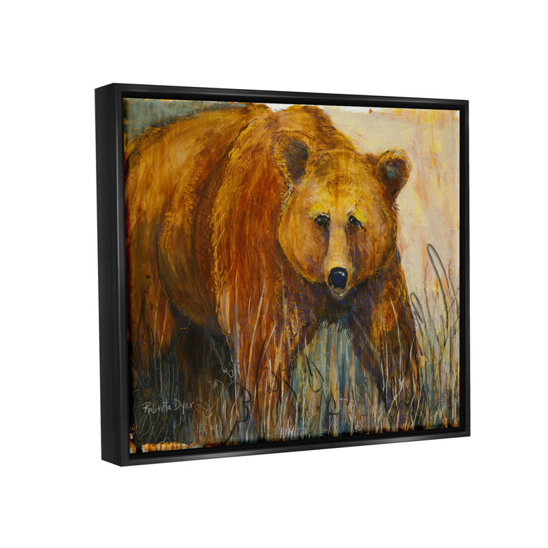Ours moderne, giclée par Roberta Dyer, H 25 po x l 31 po x P 1,7 po, Cadre flottant doré
