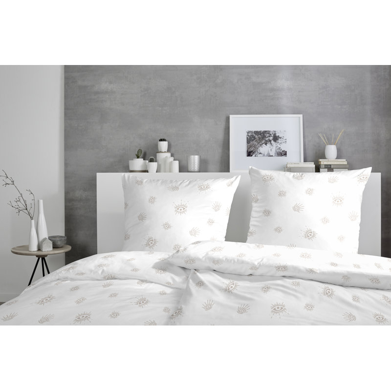 Cotton 144 TC Duvet Cover Set, 155 x 220 cm - 1 Pillowcase (80 x 80 cm), White