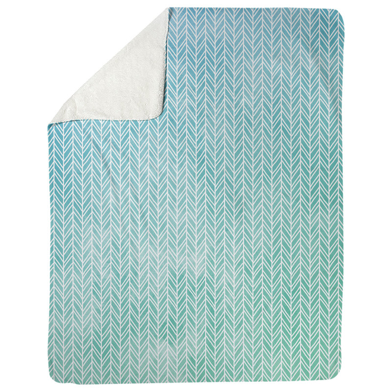 Couverture polaire Katelyn Elizabeth, l 52,5 po x L 62,5 po, Bleu / vert