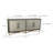 Sideboard, Solid Wood Frame, Vegan Leather, Grey