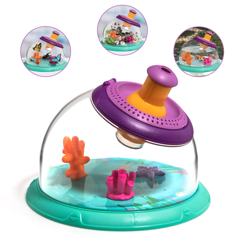 Hape: Science Can: Insect & Fish Viewer - Jouet d'expérimentation en sciences de la vie, trous de ventilation, bugs d'observation et nature de près, grossissement 5x, enfant 3+