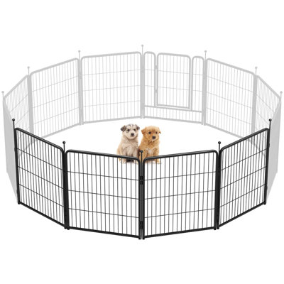 FXW Rollick Unleashed Dog Playpen for Indoor, Yard, RV Camping, 32 inch 4 Panels for Small and Medium Dogs, Black│Patented