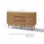 Oak Finish Manufactured Wood 55-Inch Wide Sideboard Cabinet with 3-Drawers