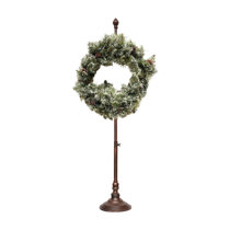 YiLifebes Wreath Stands for Display, Metal Wreath Holder Stand, Standing  Wreath Hanger with Wrought Iron Base, Adjustable Tabletop Display Stand for