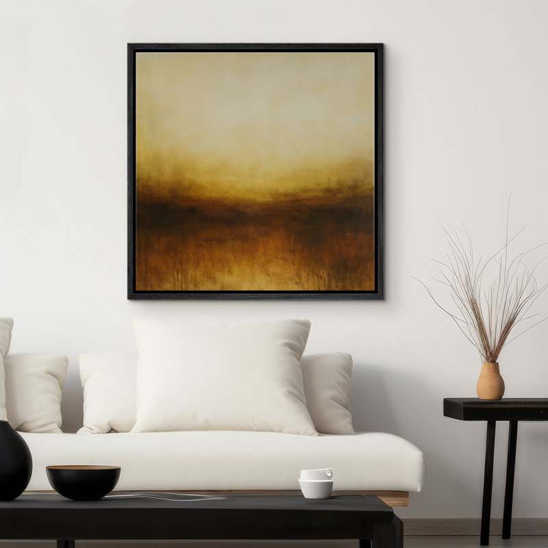 Reproduction d'art abstrait sur toile encadrée pour décoration intérieure moderne, H 16 po x l 16 po, Noir