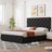 Bed Frame With Adjustable Headboard And 4 Storage Drawers, Linen Upholstered Platform Bed Frame-110095410-110095411