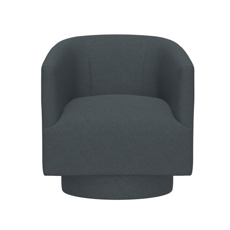 LeeRoy 29'' Wide Swivel Armchair, Midnight Blue Fabric