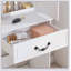 Mini coiffeuse moderne avec miroir éclairé à DEL et rangement dissimulé, tabouret rembourré, bureau de coiffeuse à luminosité réglable, tablettes à plusieurs niveaux résistantes à la poussière