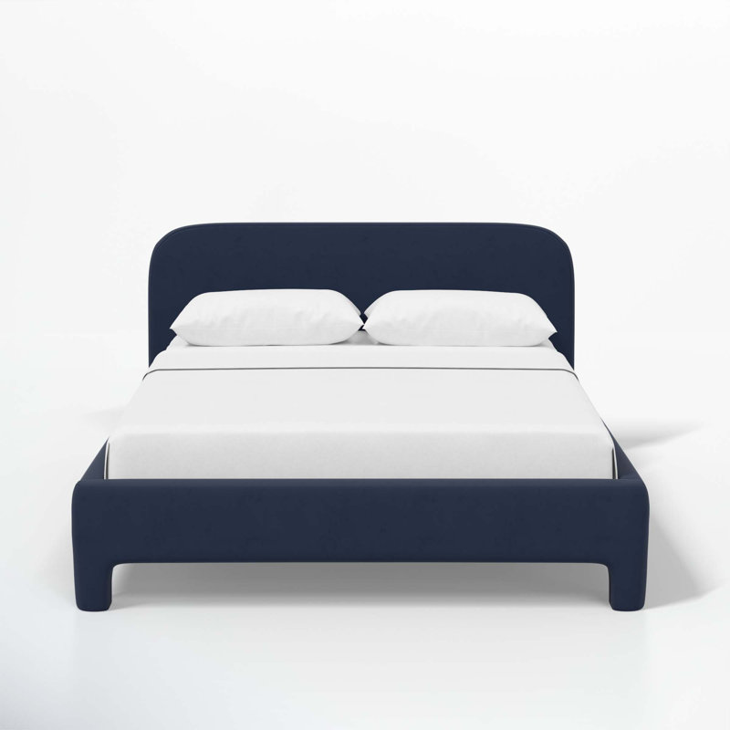 Illy Upholstered Standard Bed, Classic Ink Performance Velvet, California King