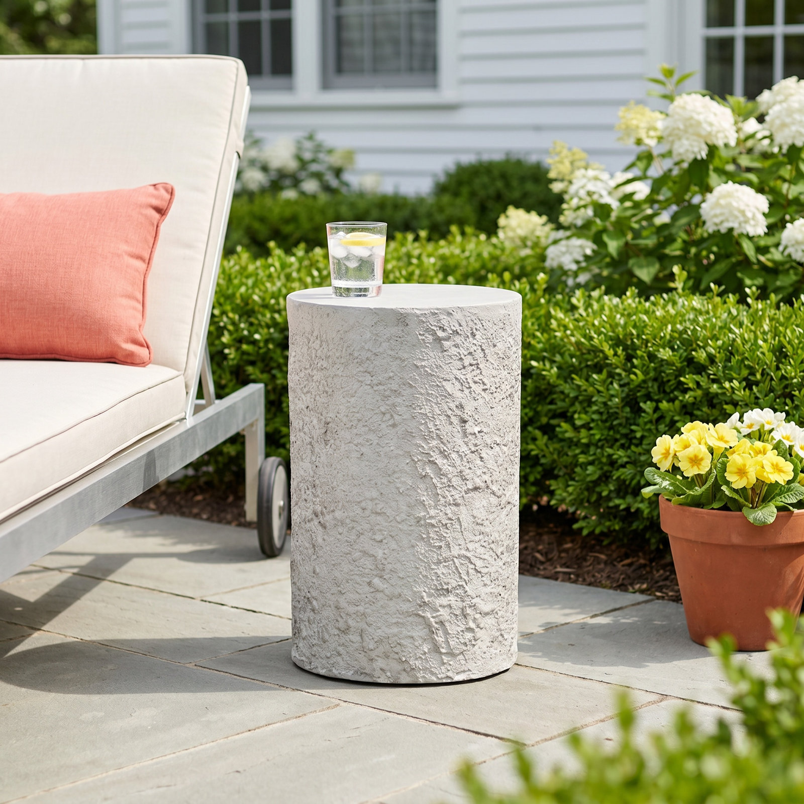 Hamish 13'' Stone Outdoor Side Table