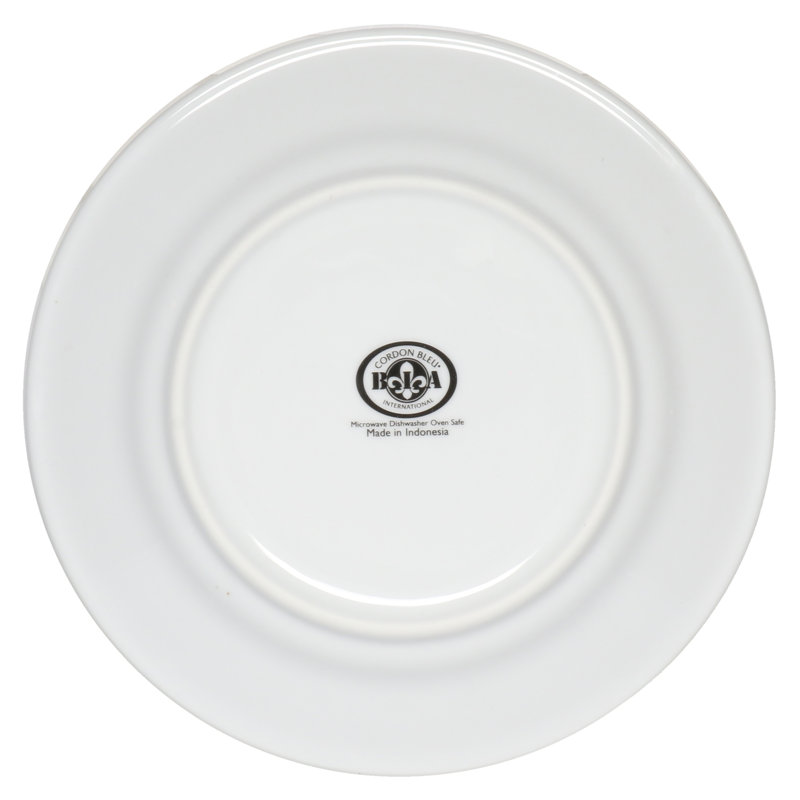 White Hand-Painted Porcelain Round Salad Plates, Set of 4