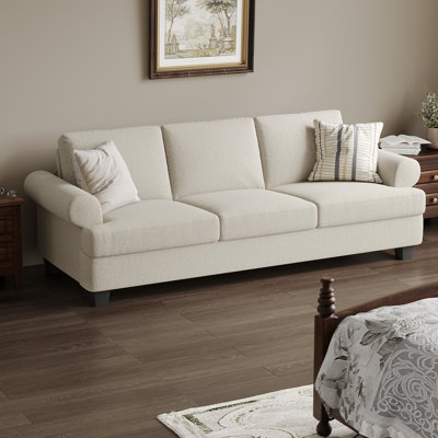 91'' Lawson Sofa with Deep Seats, 3 Seater Linen Upholstered Couch for Living Room, Office