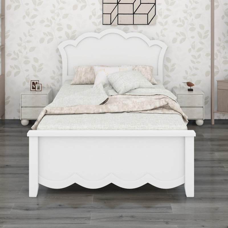 Wood Platform Bed with Headboard
