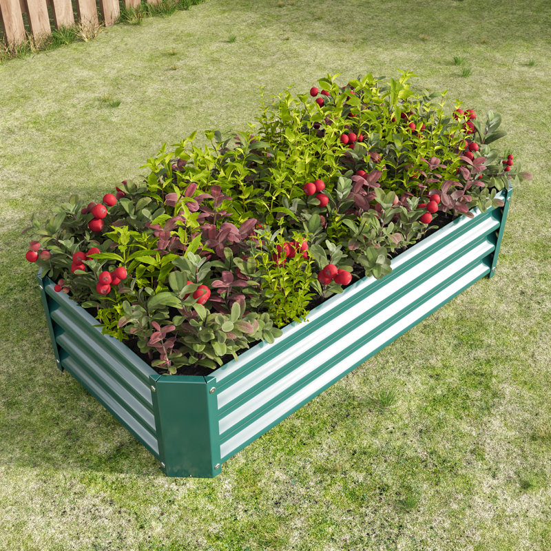 Rectangle Metal Raised Garden Bed 421Ft For Vegetables, Easy To Assemble, With - Rust Coating Herbs, Long Lasting,