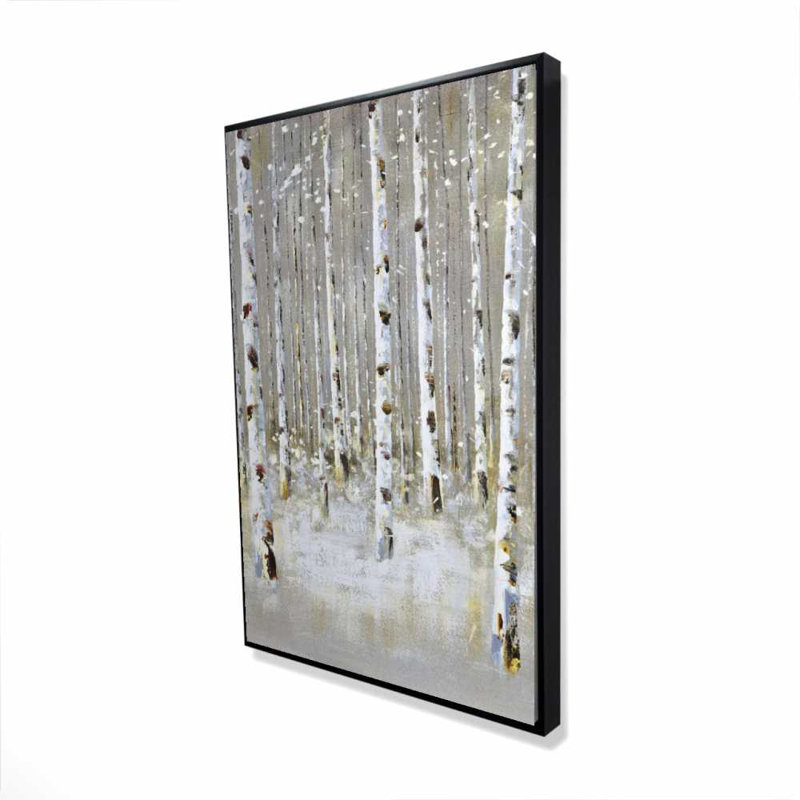 Birch Forest by Winter - Toile encadrée pour le décor du salon, H 37,25 po x l 25,25 po