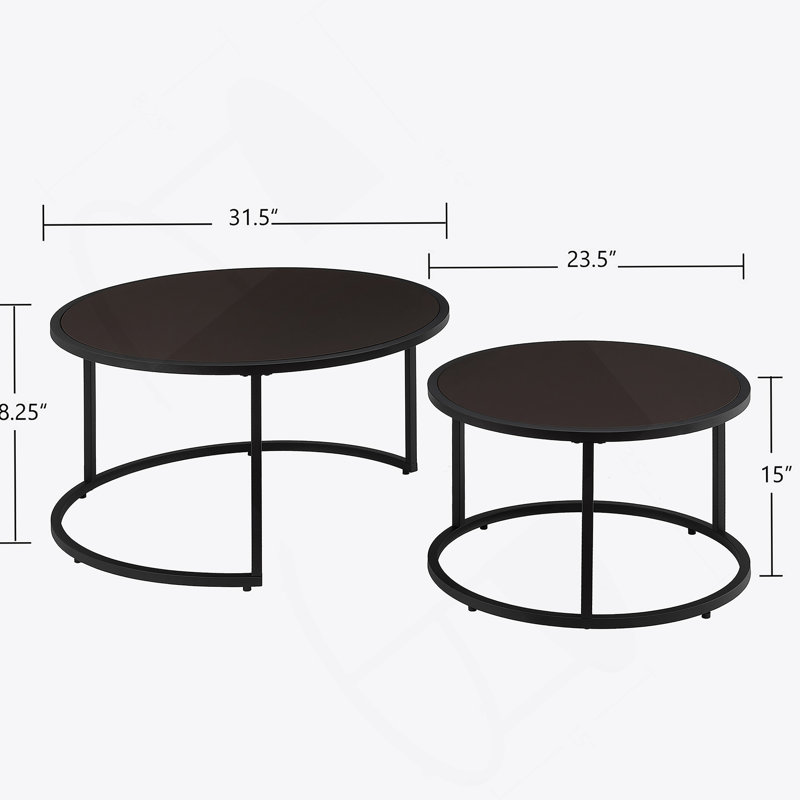 Ensemble de 2 tables basses modernes en similicuir avec base en métal doré, table d'appoint pour salon