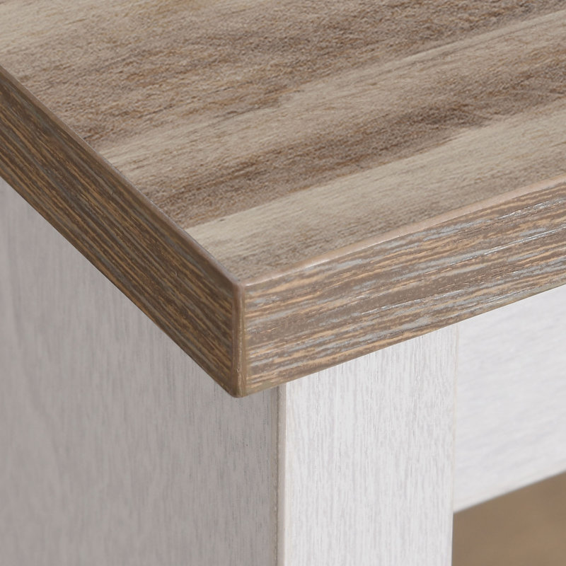 Table basse 31,5 po Farmhouse, Blanc, Bois jaune moyen