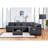 115"W Gray Chenille Sectional Sofa With Adjustable Backrest