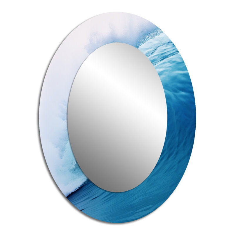 Blue Wave Blue Wonder - Miroir mural Coastal, 40 po x 30 po