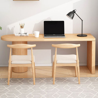 Bureau rectangulaire en bois massif Burlywood