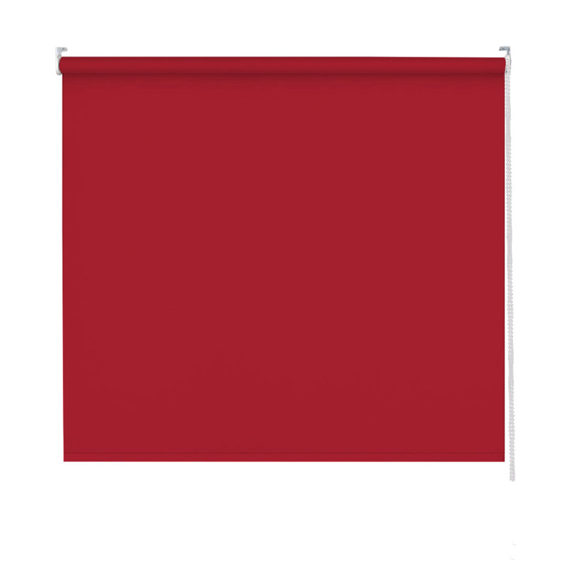Thermal Blackout Roller Blind - Trimmable Cut to Size - Heavy Duty Metal Tube, Red, 165 cm L x 90 cm W