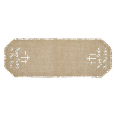 Celebrate Grace Jute Burlap Happy Easter Runner