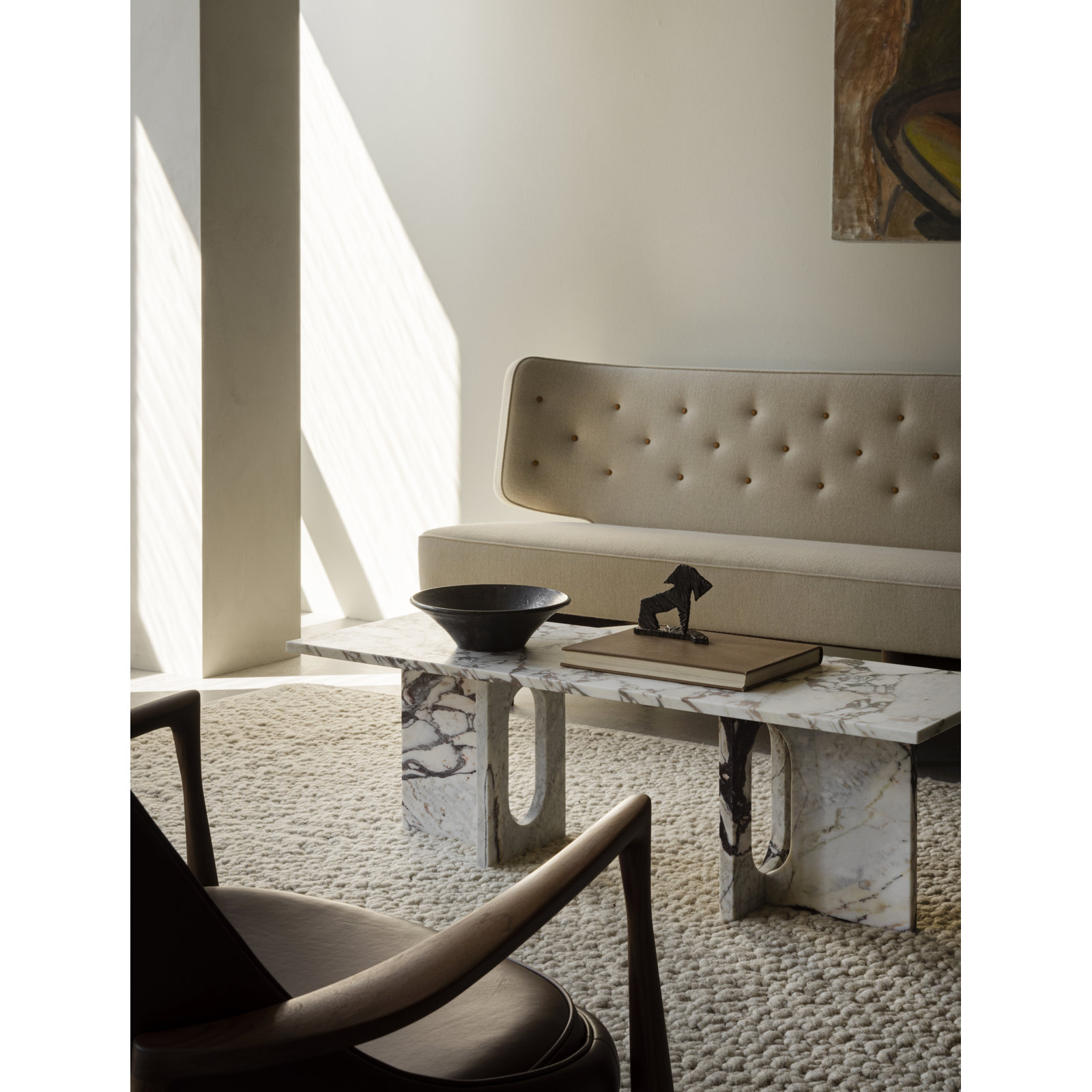 Androgyne Stone Coffee Table, Brown/Gray, Brown/Gray