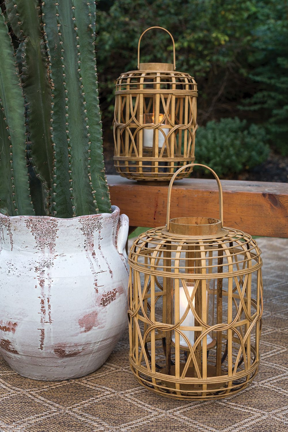 Latonia Wood Lantern Candle Holder, 15.5" H x 12.25" W x 12.25" D