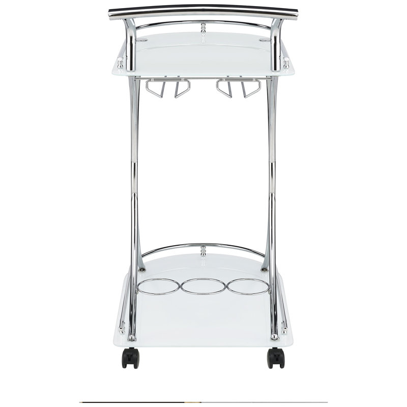 Chariot-bar en métal à 2 niveaux Allen, Blanc