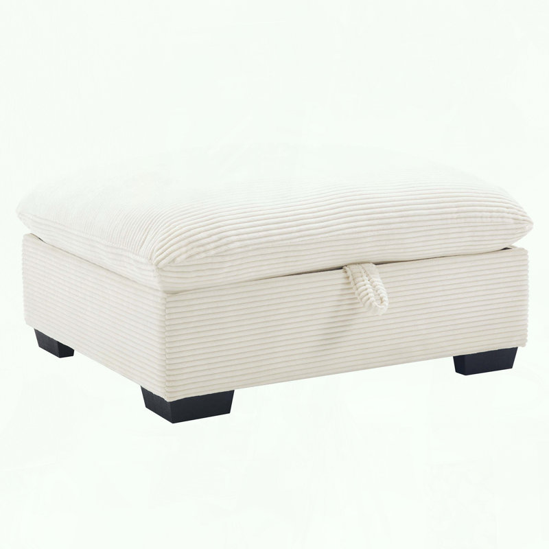 Repose-pieds modulaire en velours côtelé pour canapé, Beige