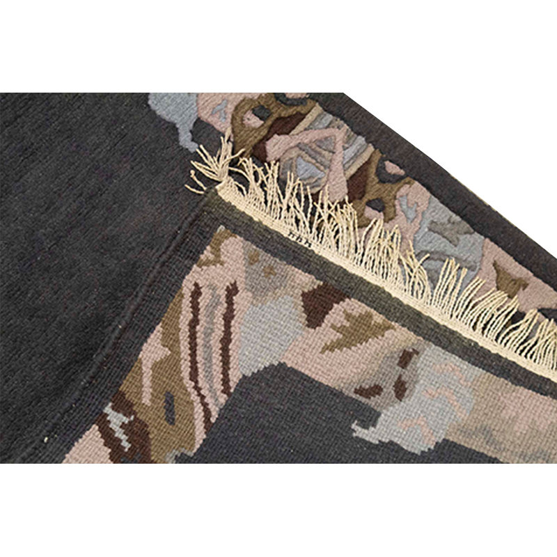 Tapis gris de haute qualité noué à la main