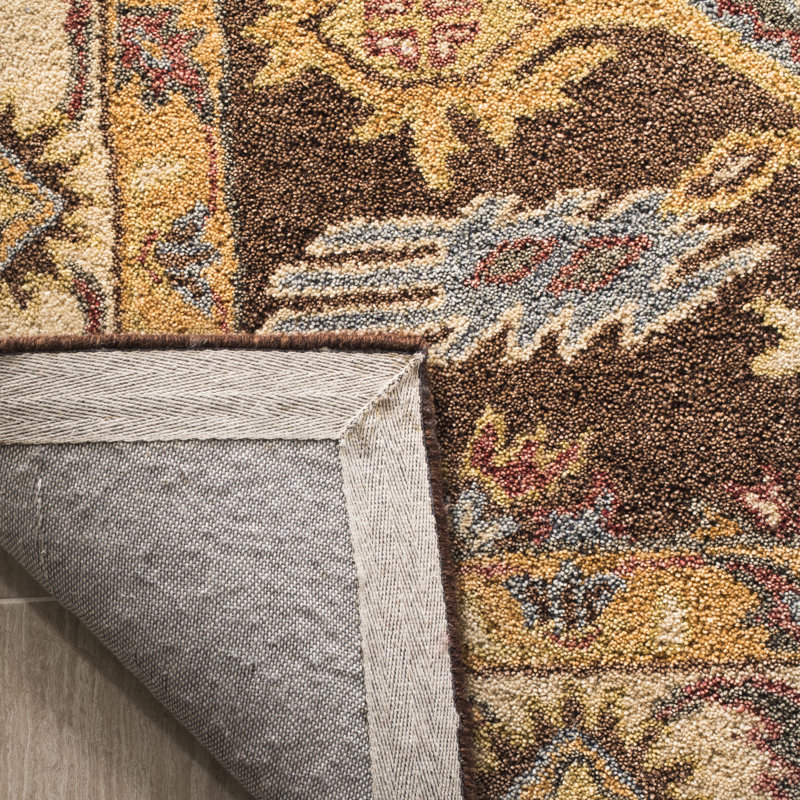 Antiquity Hand Tufted Wool/Cotton Oriental Rug in Brown/Ivory, Rectangle 6' x 9'