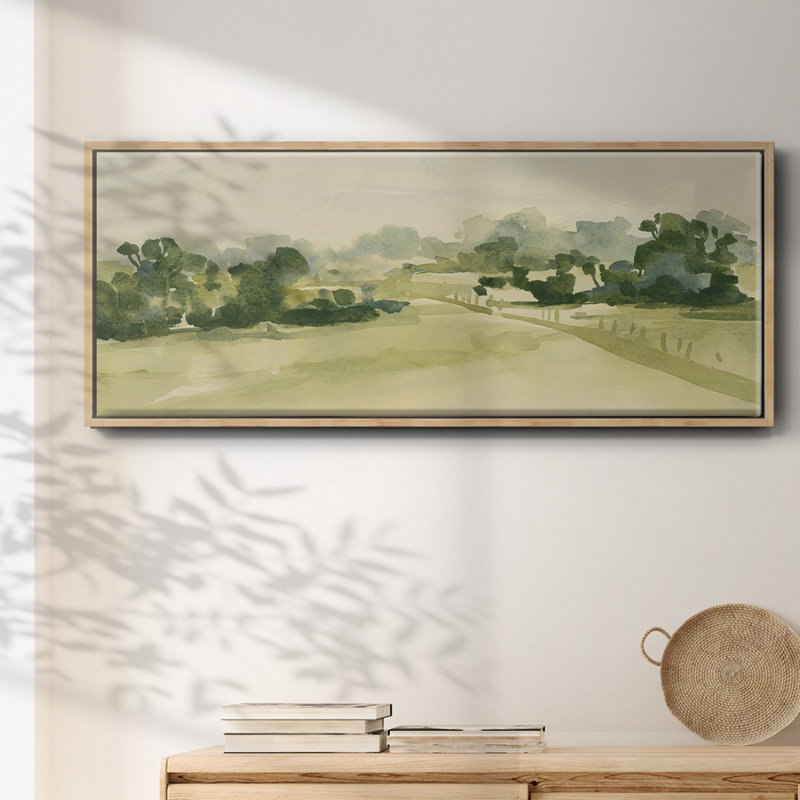 Watercolor Pasture III - toile encadrée, H 20 po x l 50 po