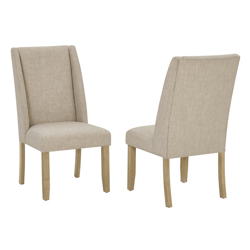 Rustic Beige Fabric Dining Chairs