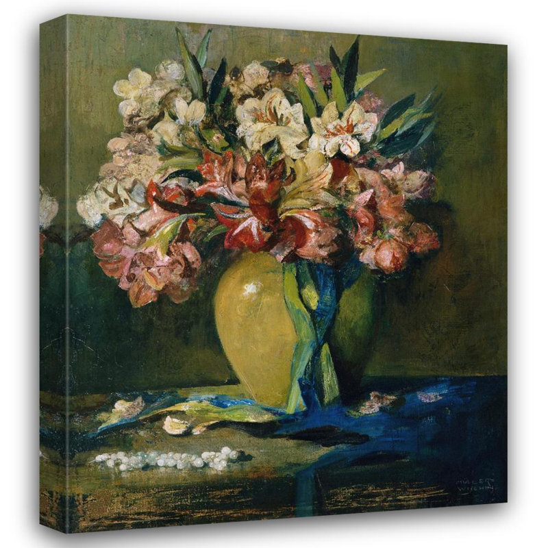 "Bouquet" par Anton Muller-Wischin - Art sur toile tendue avec châssis, H 18 po x l 14 po