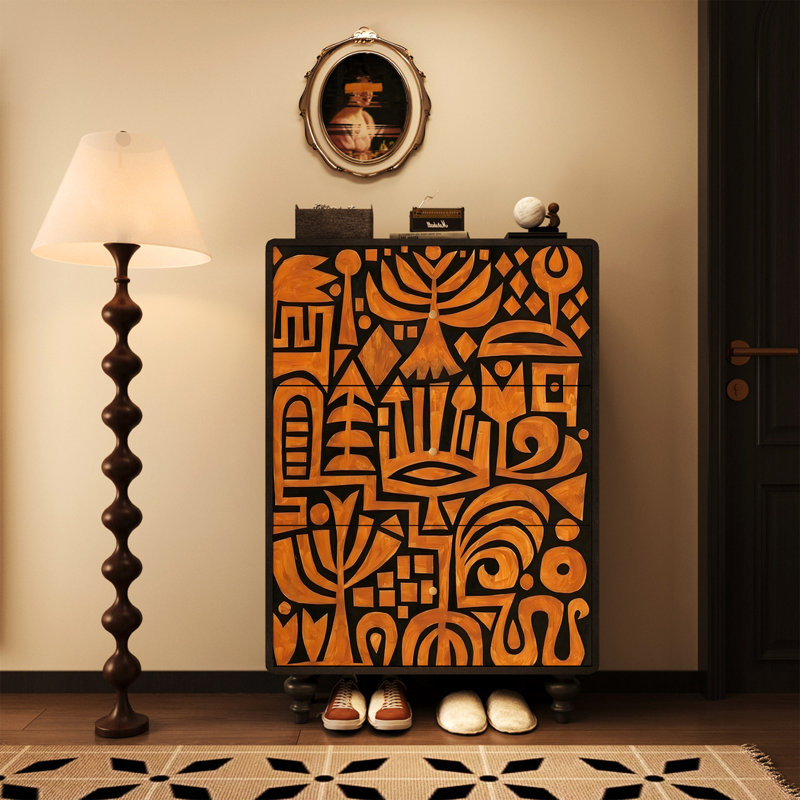 Rangement pour vestibule en bois massif, Black