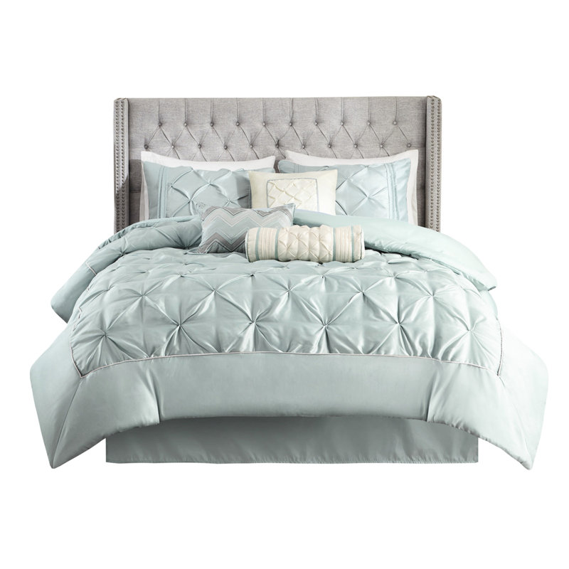 Très grand édredon 7 pièces très grand pour la chambre à coucher avec édredon, taies décoratives, coussins décoratifs et jupe de lit